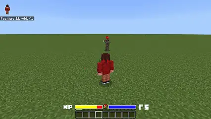 Player faces a monster on grassy terrain