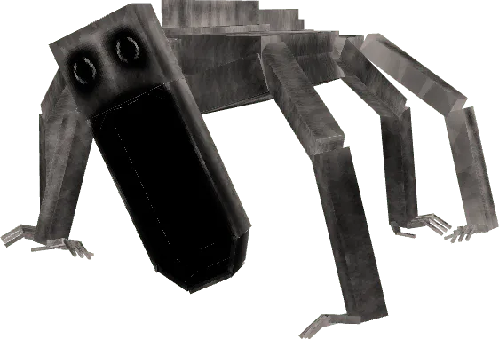 Distorted creature crawling on four limbs