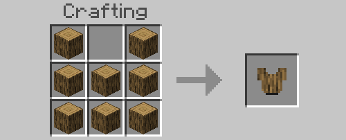 Crafting recipe for wooden chestplate