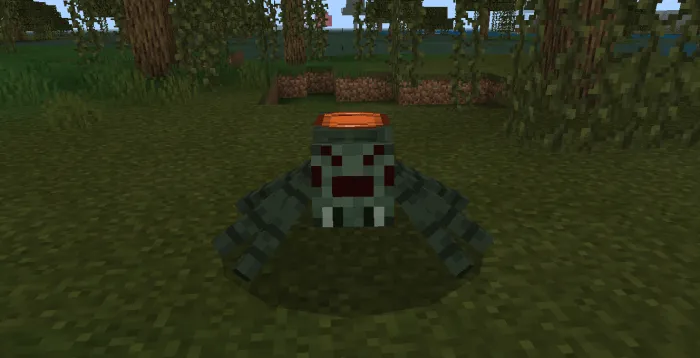 Spider with saddle in a forest.