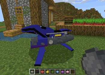 Blue flying bike mod with weapons and controls