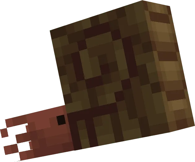 Blocky prehistoric sea snail creature