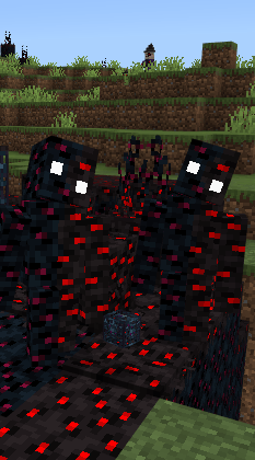 Mutated mobs with red and black textures.