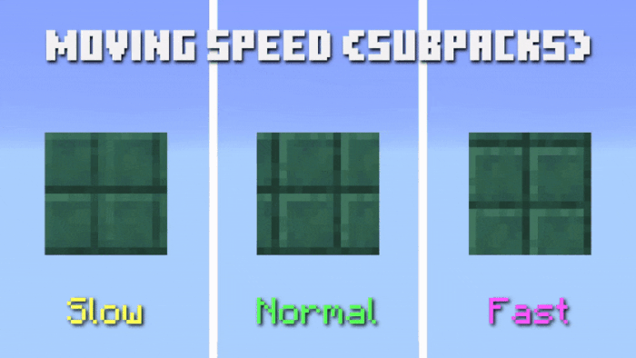 Animated block textures slow, normal, fast.