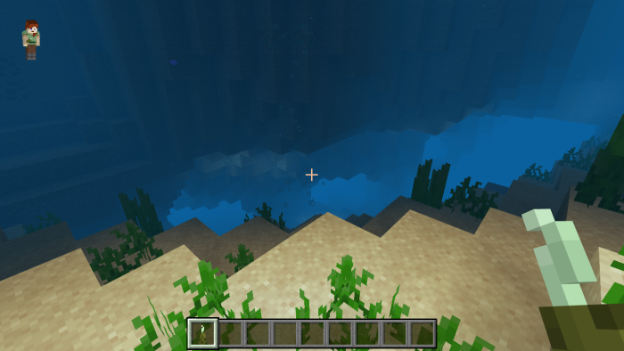 Underwater scene with glowing Sea Pickle.