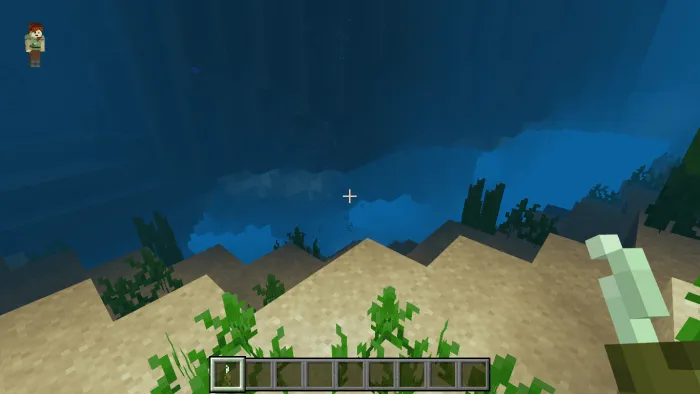 Underwater scene with glowing Sea Pickle.