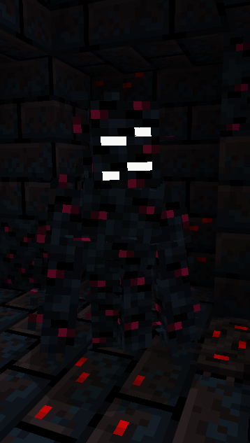 Dark, mutated creature with glowing eyes.