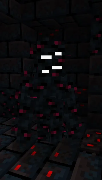 Dark, mutated creature with glowing eyes.