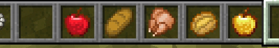 Inventory items apple, bread, meat, potato.
