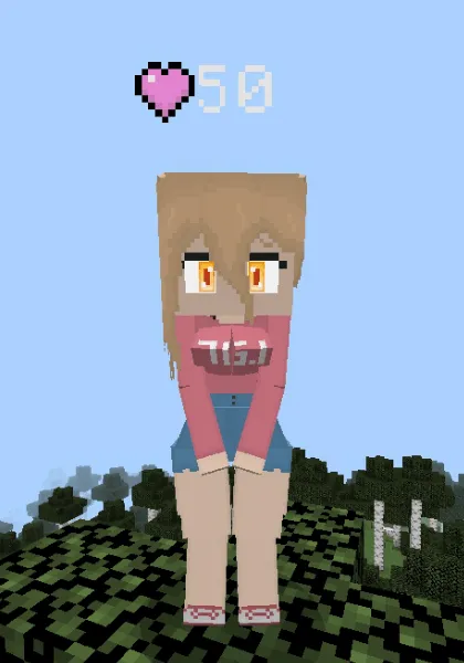 Anime character mod with 50 health points.
