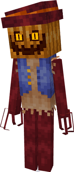Pumpkin-headed boss with clawed hands