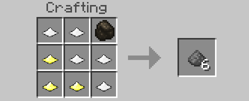 Crafting recipe for six gunpowder items