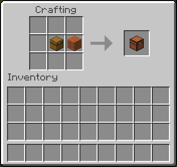 Crafting recipe for a new wooden chest