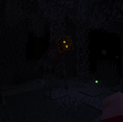 ALT Pumpkin-headed monster in dark forest
