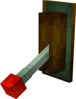Lever with red tip in blocky style.