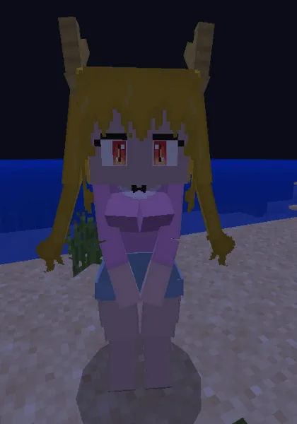 Anime character blocky model by ocean.