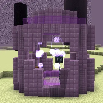 Purple arcane structure with floating crystals