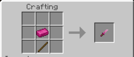 Crafting pink sword with Straberrium.