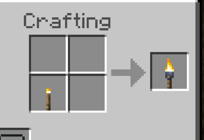 Crafting menu showing a torch.