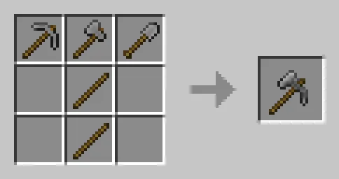 Crafting recipe for a paxel tool.