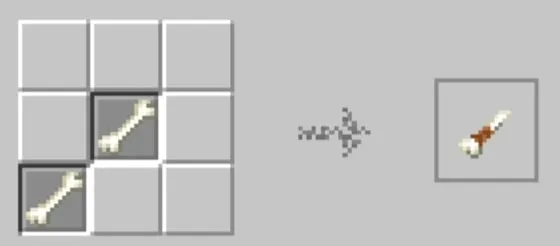 Bone club crafting recipe in grid