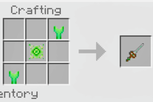 Sword crafting recipe with green materials
