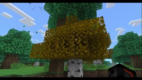 Golden birch tree with enhanced textures