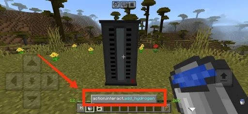 Player adds hydrogen to a tall black device