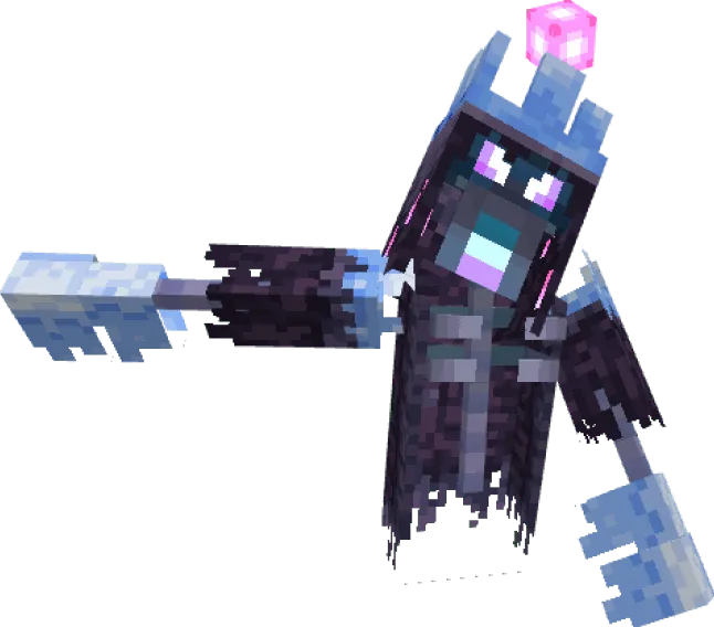 Pixelated armored character with staff.