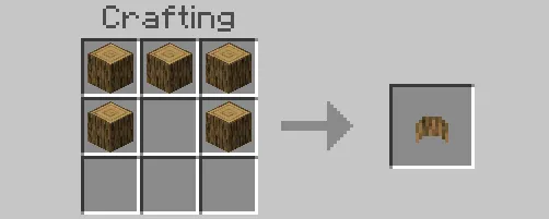 Crafting recipe for a wooden helmet