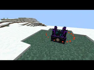 Magical device emitting red energy orbs