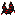 Pixelated black and red creature icon.