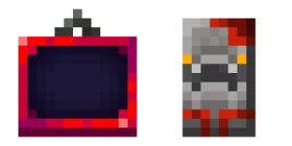 Pixel art items a frame and a statue.