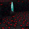 Dark terrain with glowing red blocks.