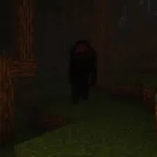 Dark, shadowy creature lurks in forest.