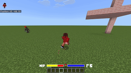 Player dodges monster attack in open field