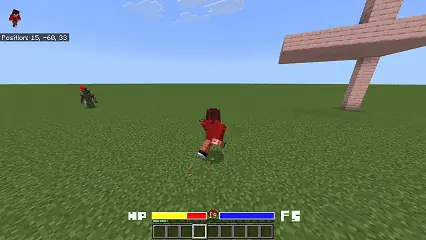 Player dodges monster attack in open field