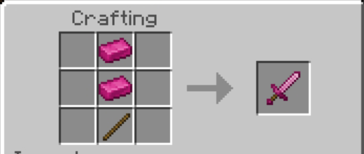 Crafting pink sword with Straberrium.
