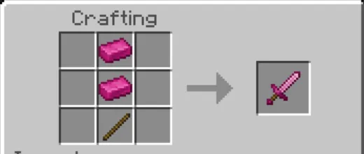 Crafting pink sword with Straberrium.