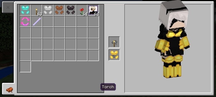 Anime character mod in game inventory.