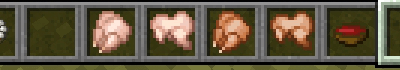 Inventory items in pixel art style.
