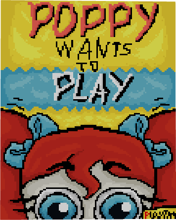 Pixel art Poppy wants to play.