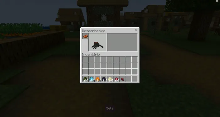 Inventory screen with a spider icon.