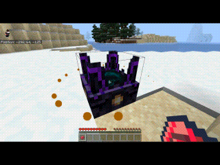 Player uses a magical altar on snowy ground