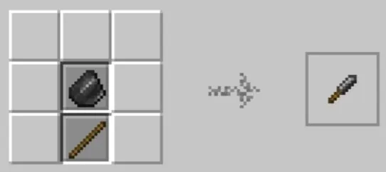 Stone tool crafting recipe in a grid.