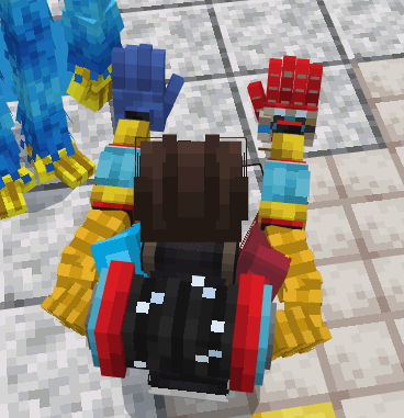 Character with grabpack in blocky style.