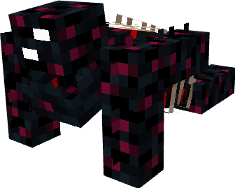 Mutated mob with dark, blocky texture.