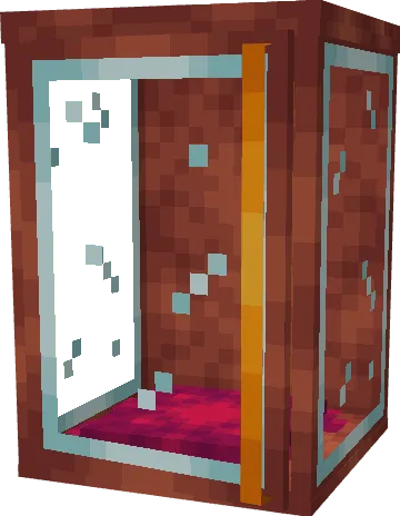Blocky glass shower enclosure.