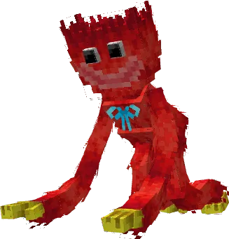 Red blocky character with blue bowtie.