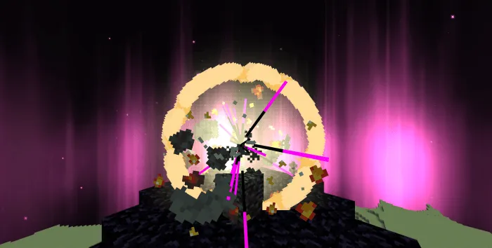 Vivid particle effects and glowing aura burst